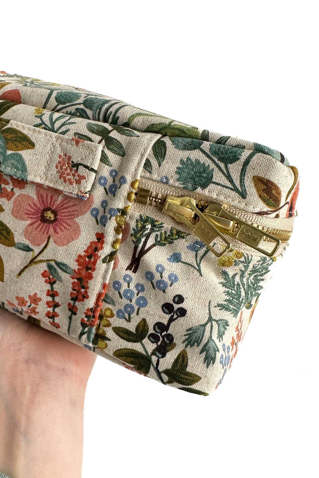Wildflower Canvas Mini Leak-proof Cube with Brush Loops