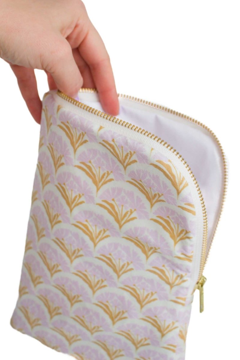 Art Deco Bloom Scallop Golden Lavender Everyday Diaper Pouch - Modern Makerie