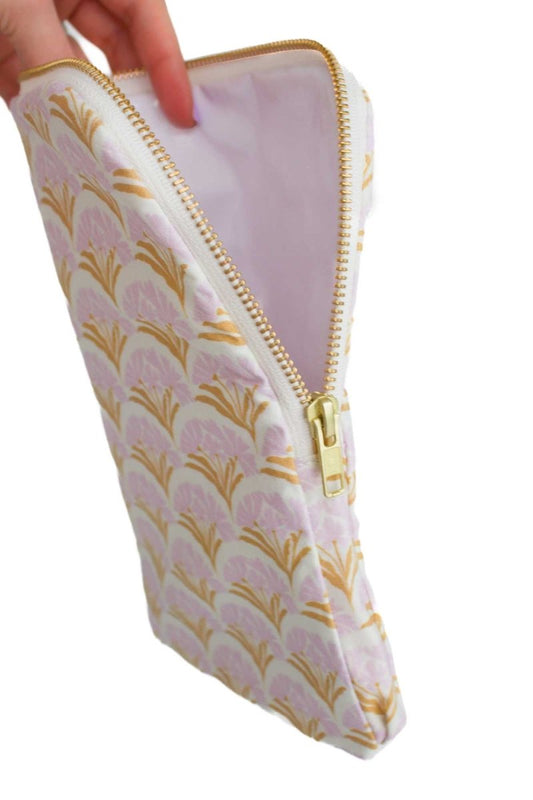 Art Deco Bloom Scallop Golden Lavender Everyday Diaper Pouch - Modern Makerie