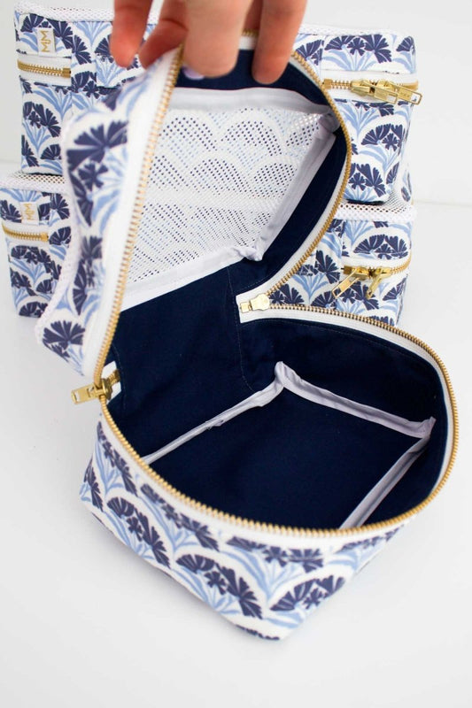 Art Deco Bloom Scallop Nocturne 3 Piece Luggage Cube Set - Modern Makerie