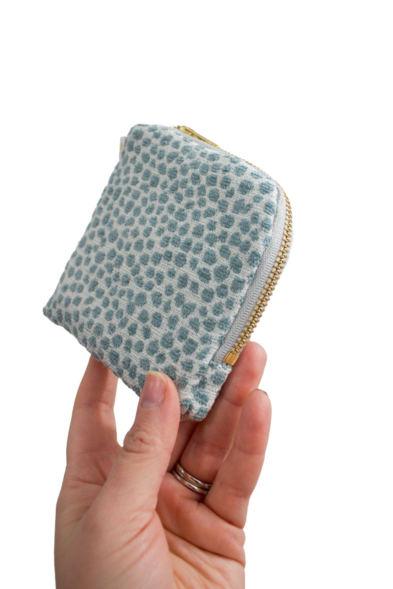 Blue Woven Dot Mini Travel Pouch - Modern Makerie