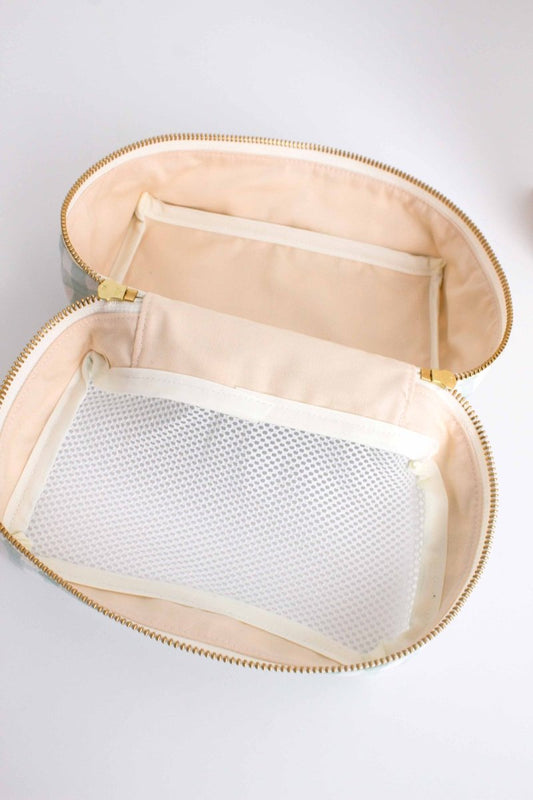 Coral Gingham Mini Luggage Cube "Outfits" + Bow - Modern Makerie