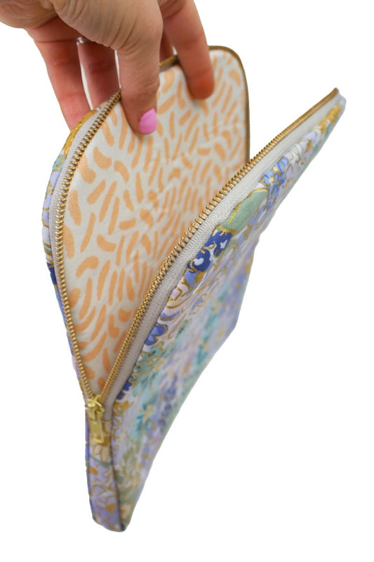 English Rose Blue Canvas 11" Device Tablet Sleeve - Modern Makerie