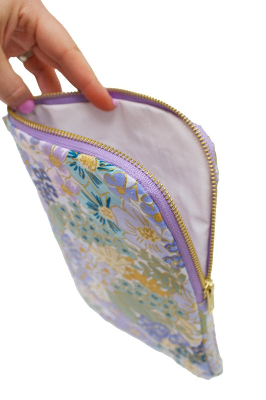 English Rose Blue Canvas Everyday Diaper Pouch - Modern Makerie