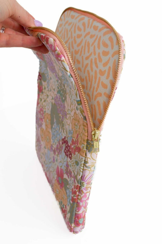 English Rose Canvas 12.9" Device Tablet Sleeve - Modern Makerie