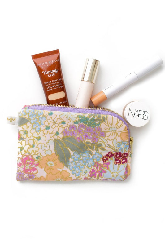 English Rose Canvas Everyday Essentials & Makeup Pouch - Modern Makerie