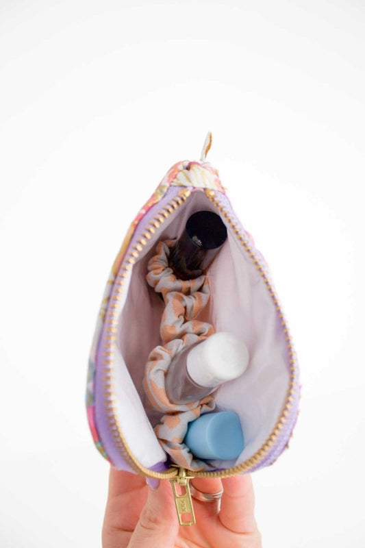 English Rose Canvas Mini Essential Oil Pouch with Compartments - Modern Makerie