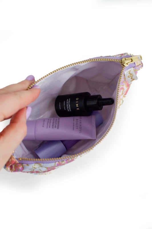 English Rose Canvas Stash Makeup Bag & Travel Pouch - Modern Makerie