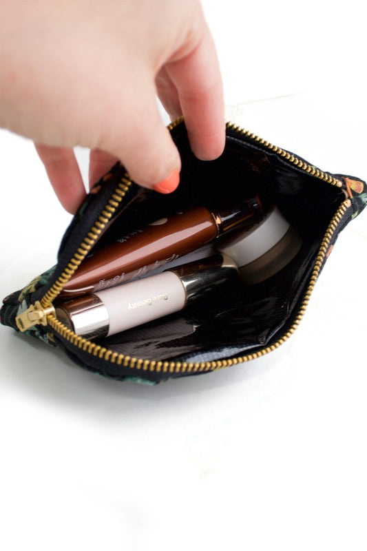 Evening Wildflower Canvas Everyday Essentials & Makeup Pouch - Modern Makerie