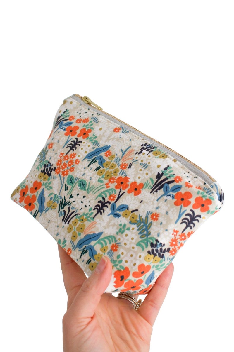 Golden Meadow Canvas Mini Maxx Makeup & Toiletry Bag - Modern Makerie