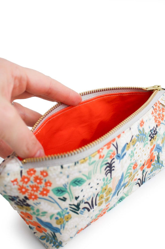 Golden Meadow Canvas Stash Makeup Bag & Travel Pouch - Modern Makerie