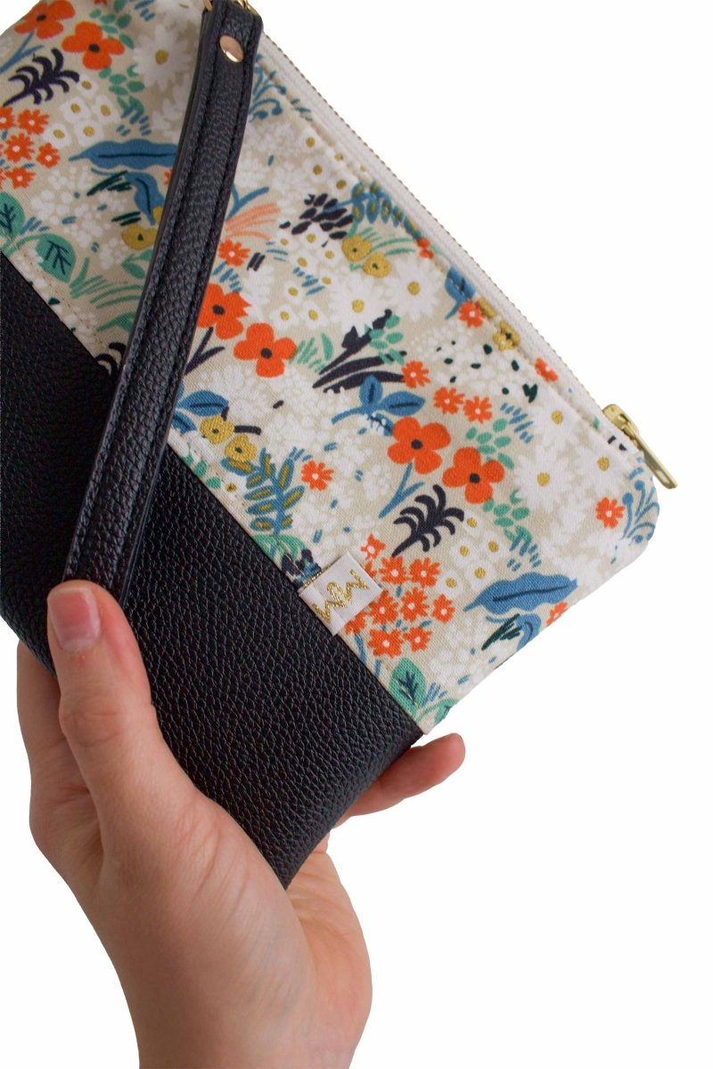 Golden Meadow Vegan Leather Wristlet – Convertible Crossbody Wallet - Modern Makerie