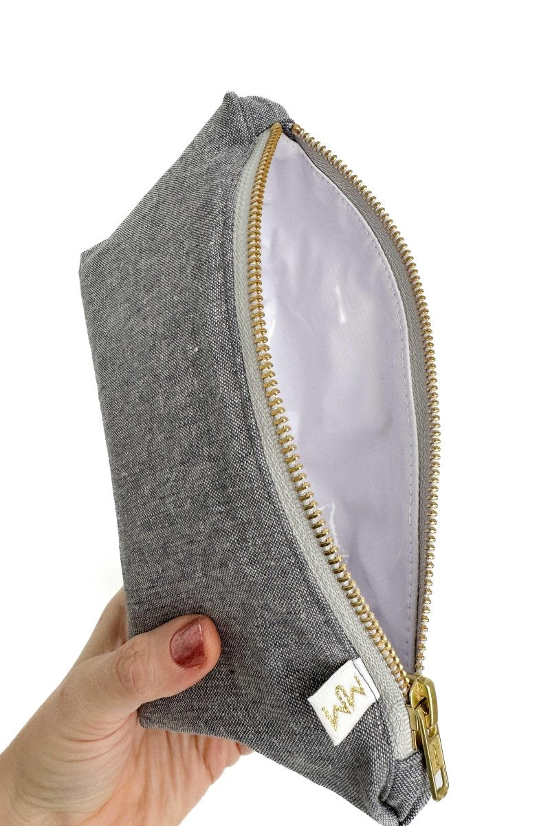 Graphite Linen Stash Toiletry Bag - Modern Makerie