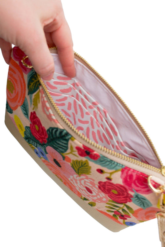 Primrose Garden Canvas Convertible Crossbody Wristlet+ XL - Modern Makerie