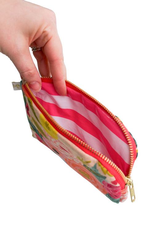 Primrose Garden Canvas Everyday Essentials & Makeup Pouch - Modern Makerie