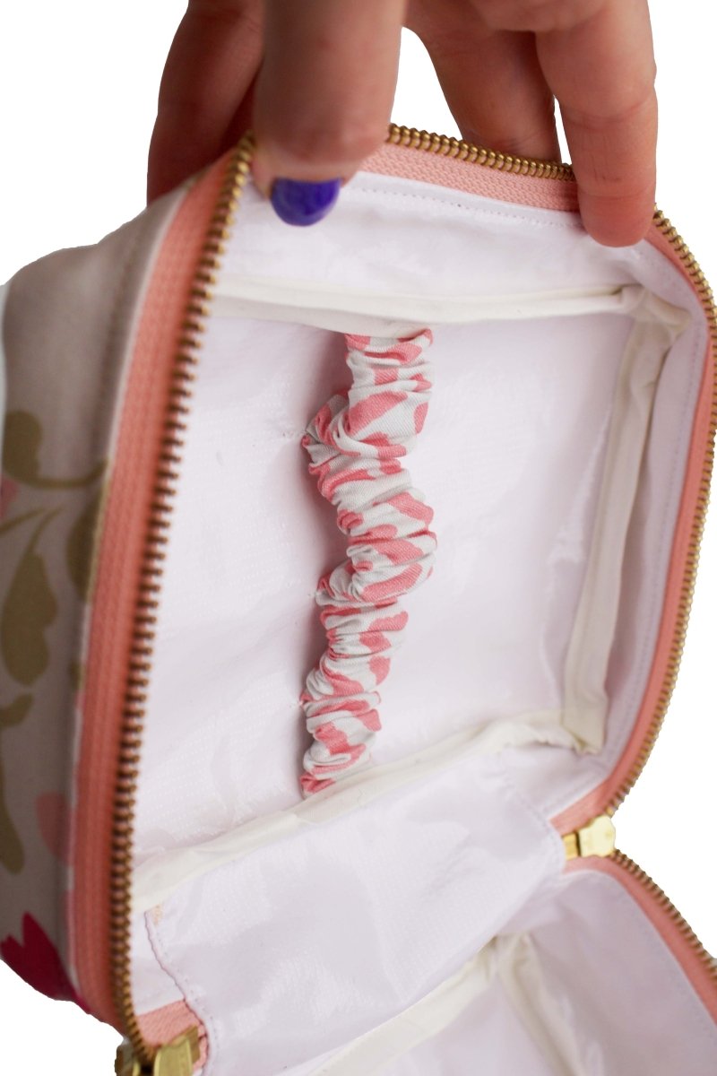 Sunny Meadow Wildflower Mini Leak - proof Makeup Cube with Brush Loops - Modern Makerie