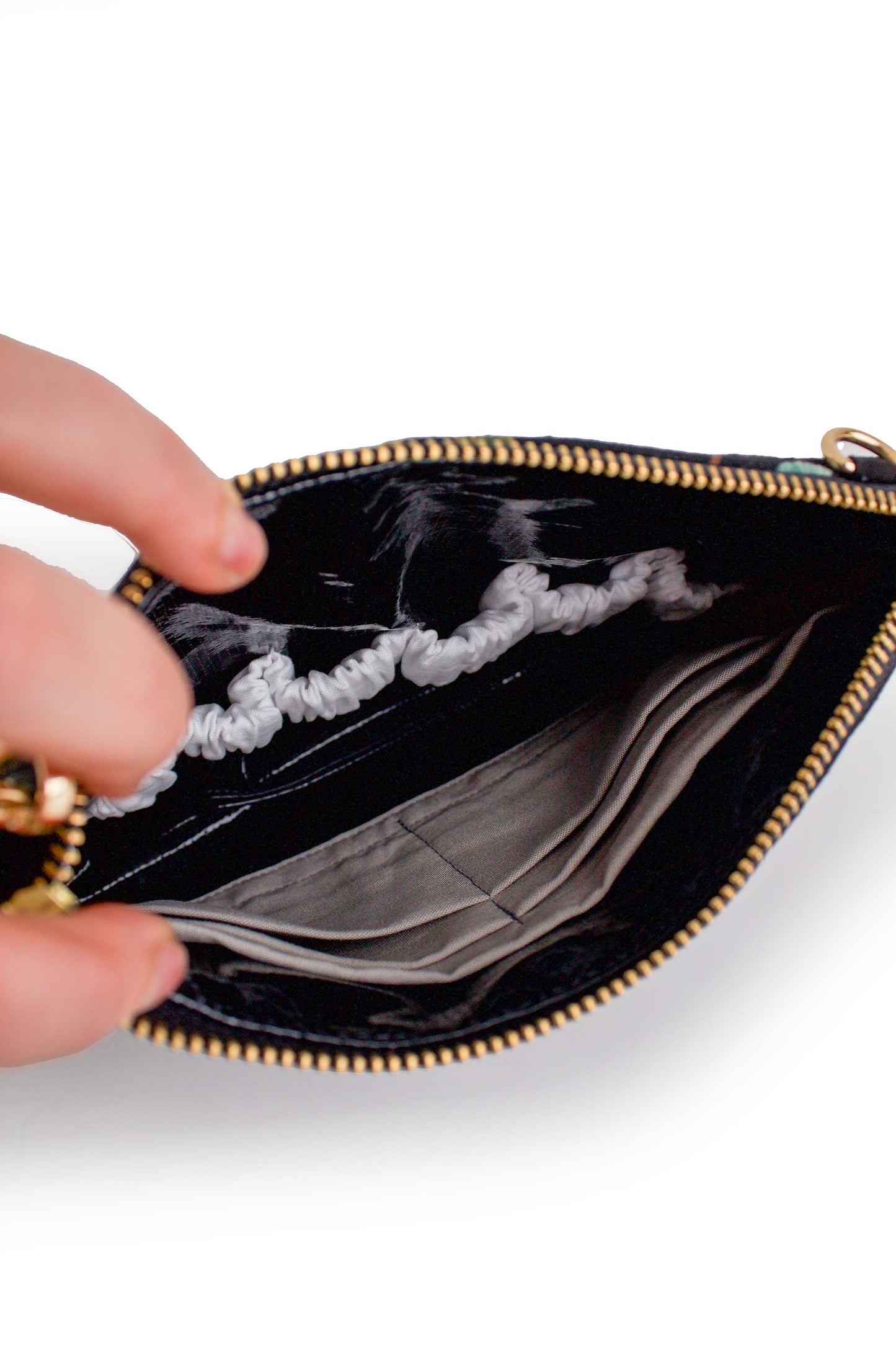 Evening Wildflower Vegan Leather Wristlet – Convertible Crossbody Wallet - Modern Makerie