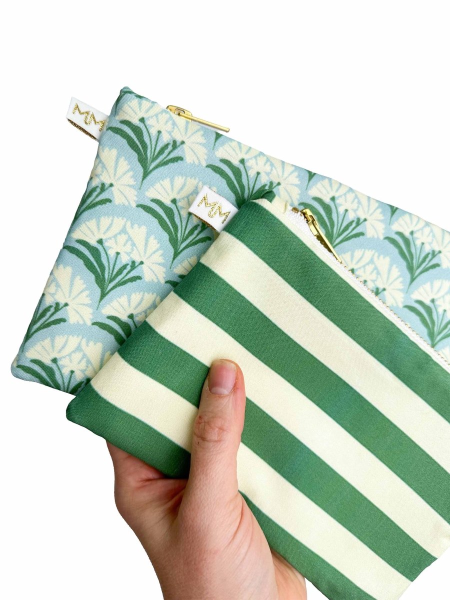 Art Deco Bloom Scallop Duo Pouch Set - Modern Makerie