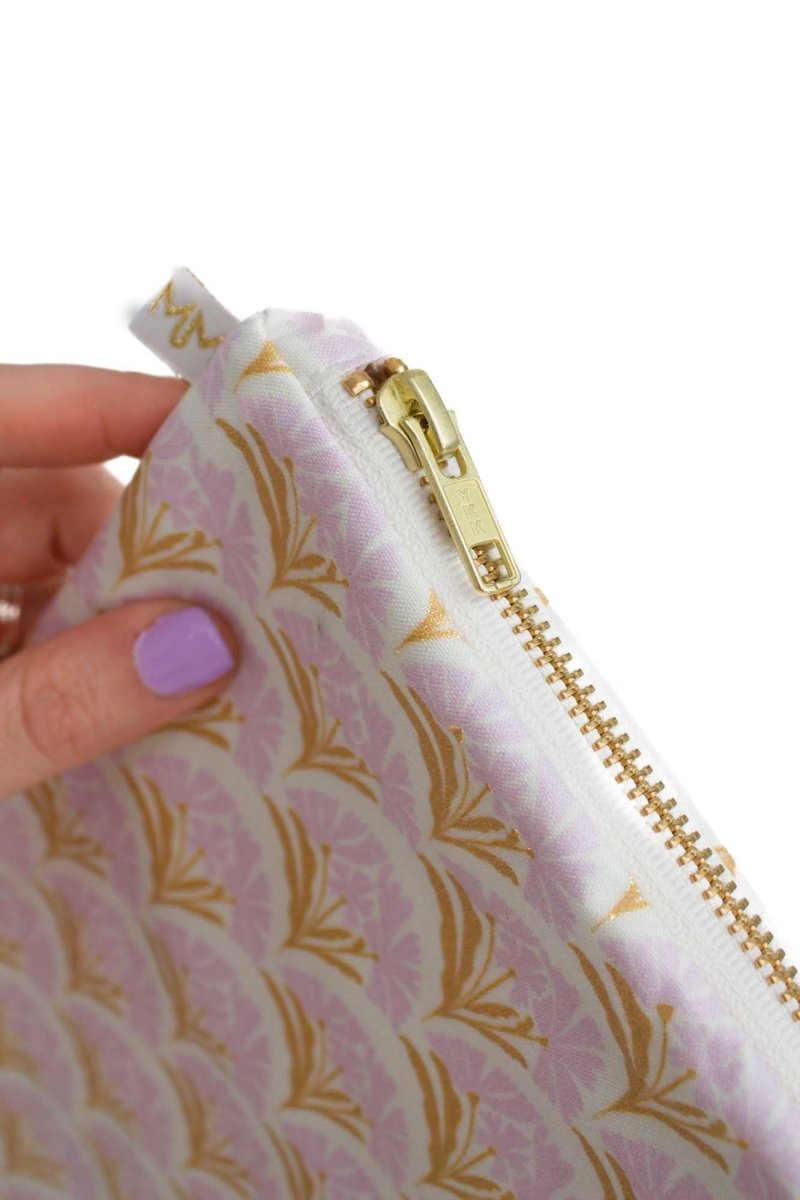 Art Deco Bloom Scallop Golden Lavender Everyday Diaper Pouch - Modern Makerie
