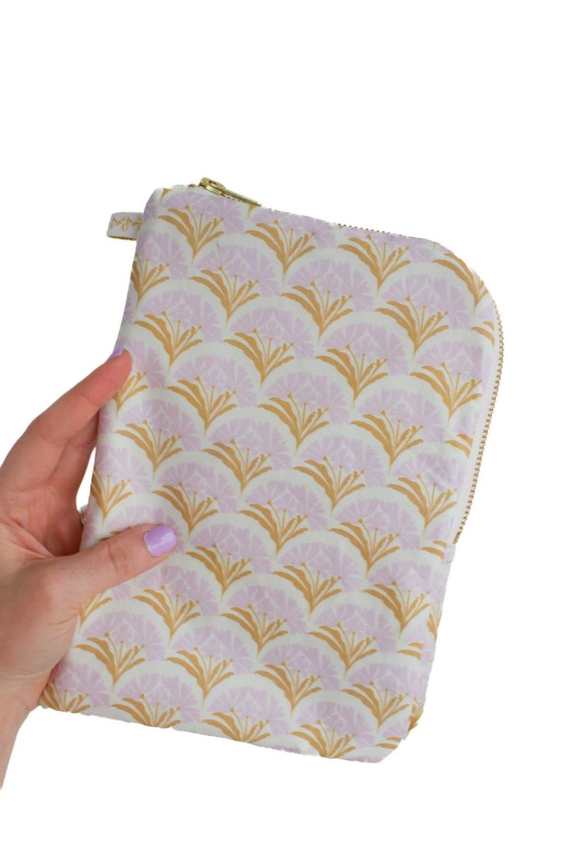 Art Deco Bloom Scallop Golden Lavender Everyday Diaper Pouch - Modern Makerie