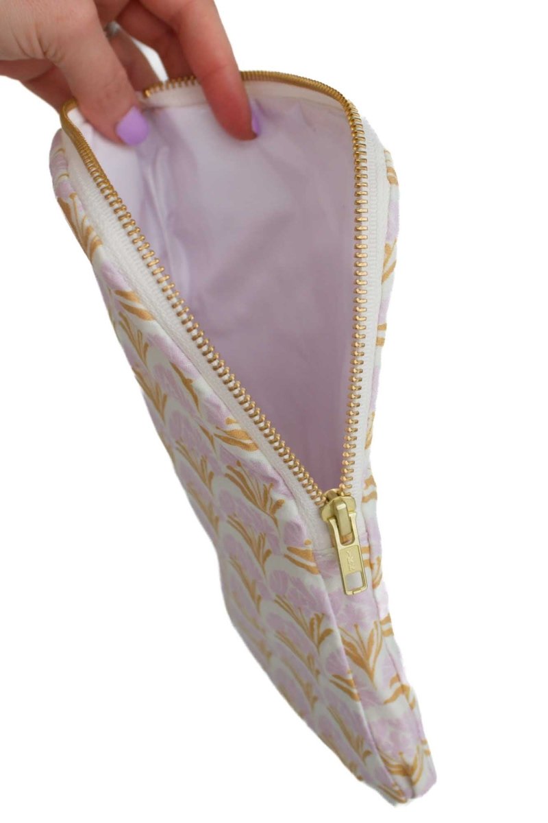 Art Deco Bloom Scallop Golden Lavender Everyday Diaper Pouch - Modern Makerie