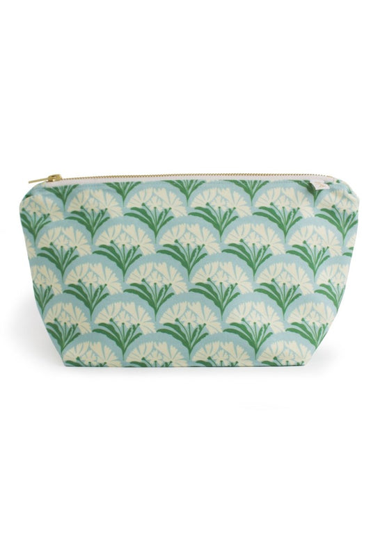 Art Deco Bloom Scallop Mint Maxx Cosmetic Bag - Modern Makerie