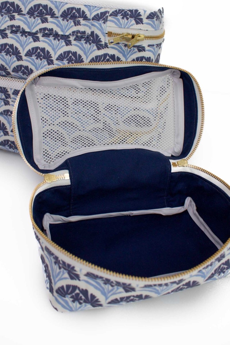 Art Deco Bloom Scallop Nocturne 3 Piece Luggage Cube Set - Modern Makerie