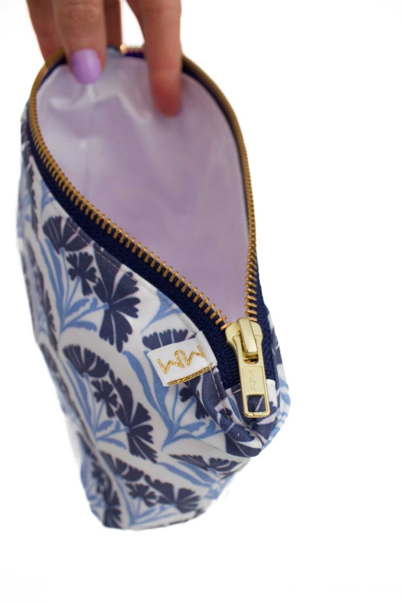 Art Deco Bloom Scallop Nocturne Mini Maxx Makeup Bag - Modern Makerie