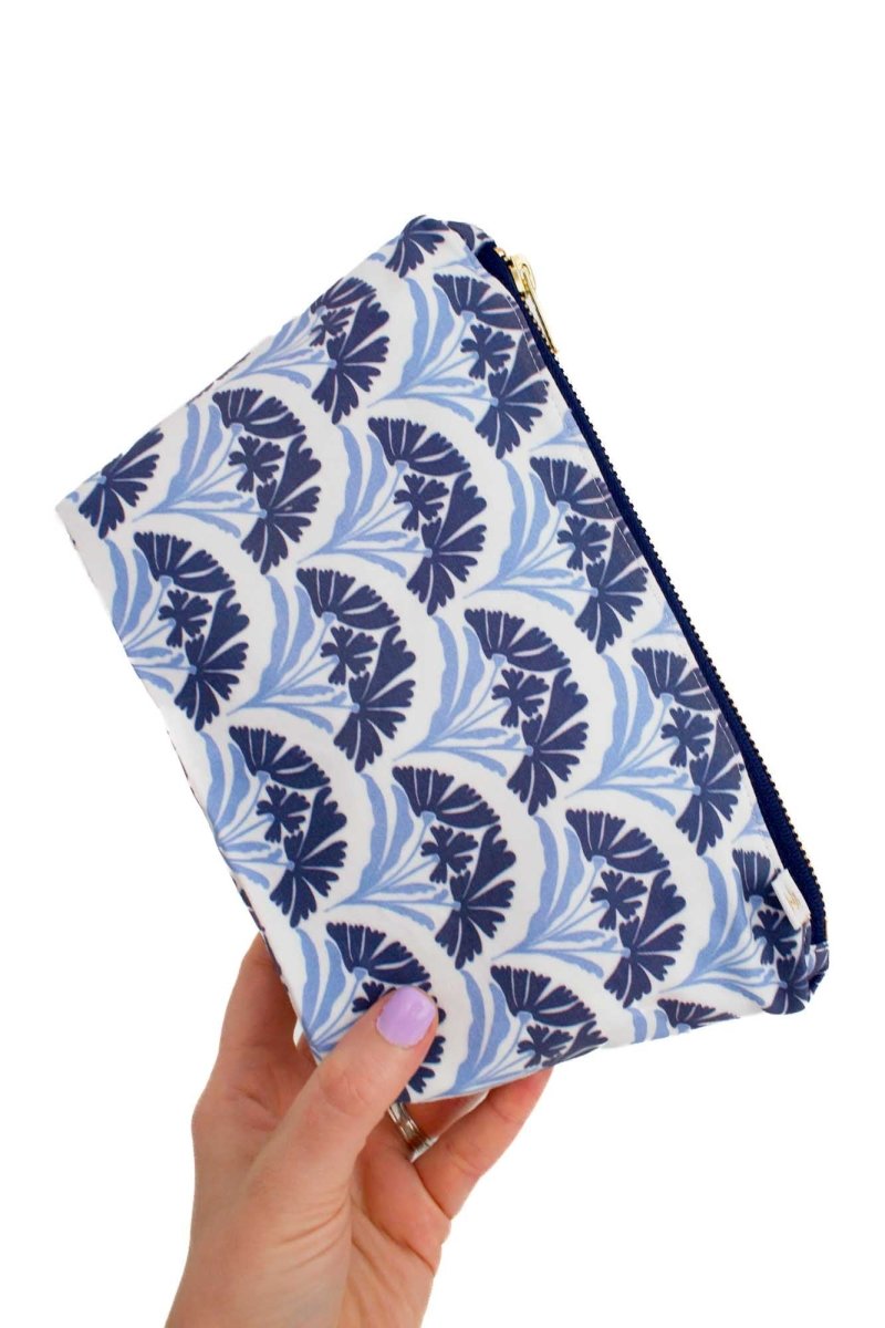 Art Deco Bloom Scallop Nocturne Mini Maxx Makeup & Toiletry Bag - Modern Makerie