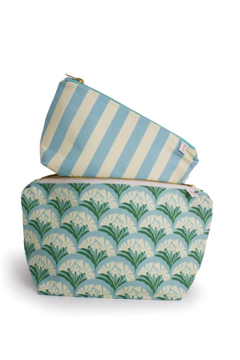 Art Deco Cabana Stripe Mini Maxx Makeup & Toiletry Bag - Modern Makerie