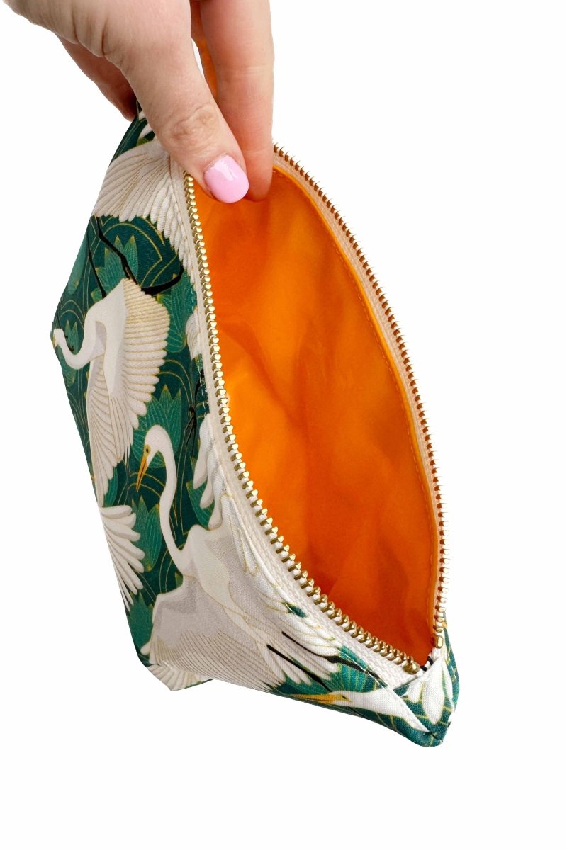 Art Deco Great Egret Mini Maxx Cosmetic Bag - Modern Makerie
