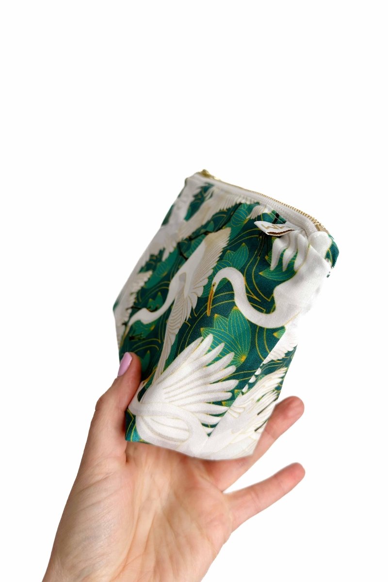 Art Deco Great Egret Mini Maxx Cosmetic Bag - Modern Makerie