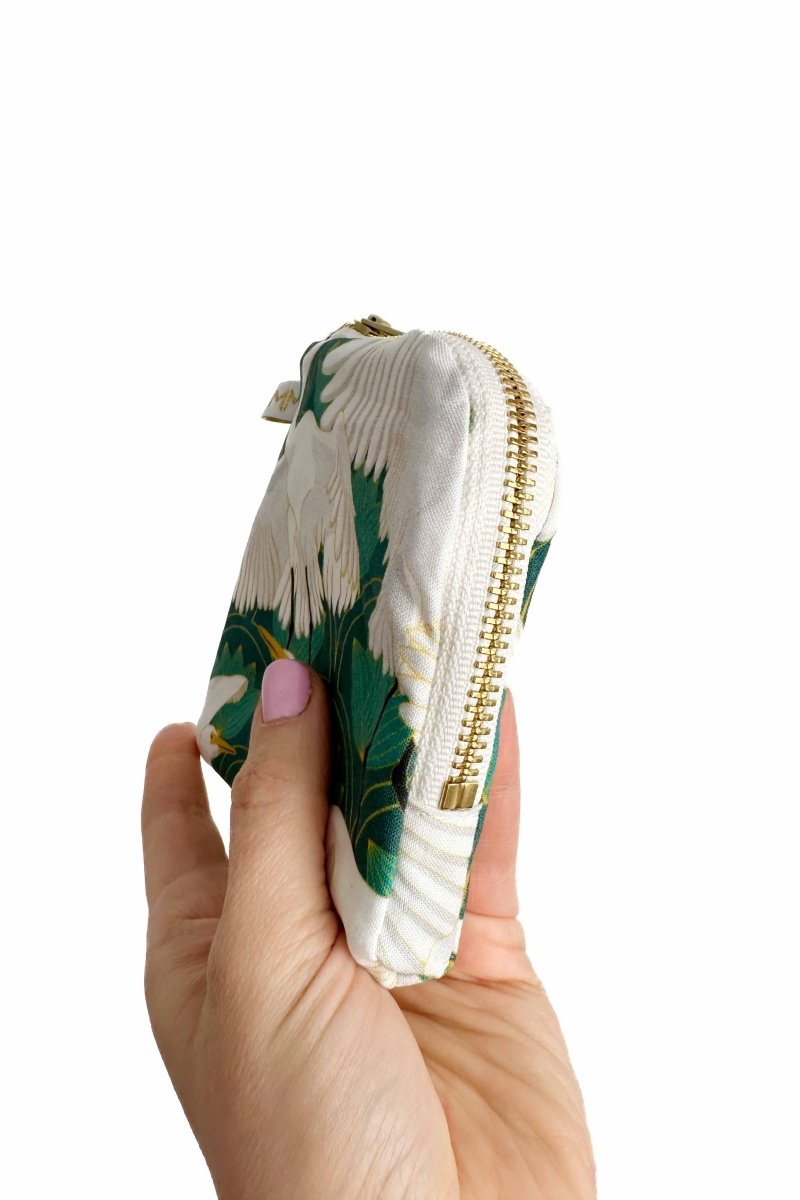 Art Deco Great Egret Mini Travel Pouch - Modern Makerie