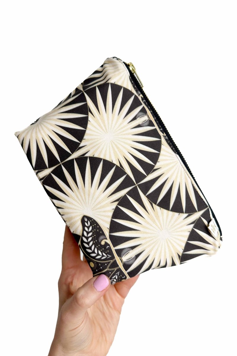 Art Deco Moth Mini Maxx Cosmetic Bag - Modern Makerie