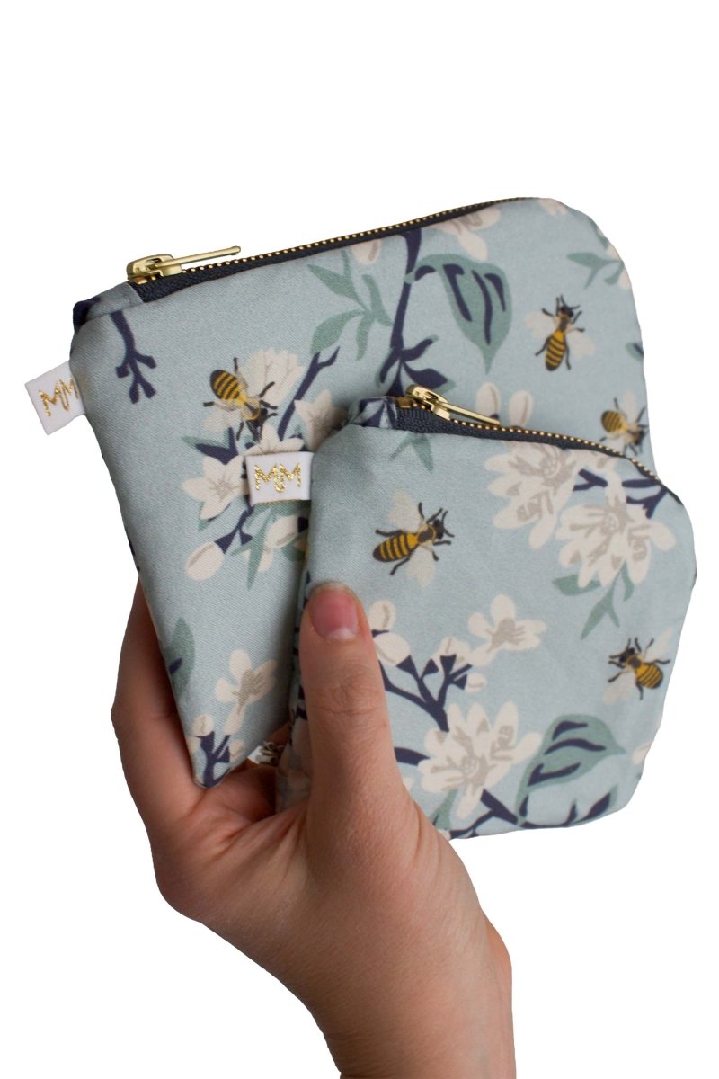 Bee Floral Purse Essentials Bundle – Mini + Everyday Pouch Set - Modern Makerie