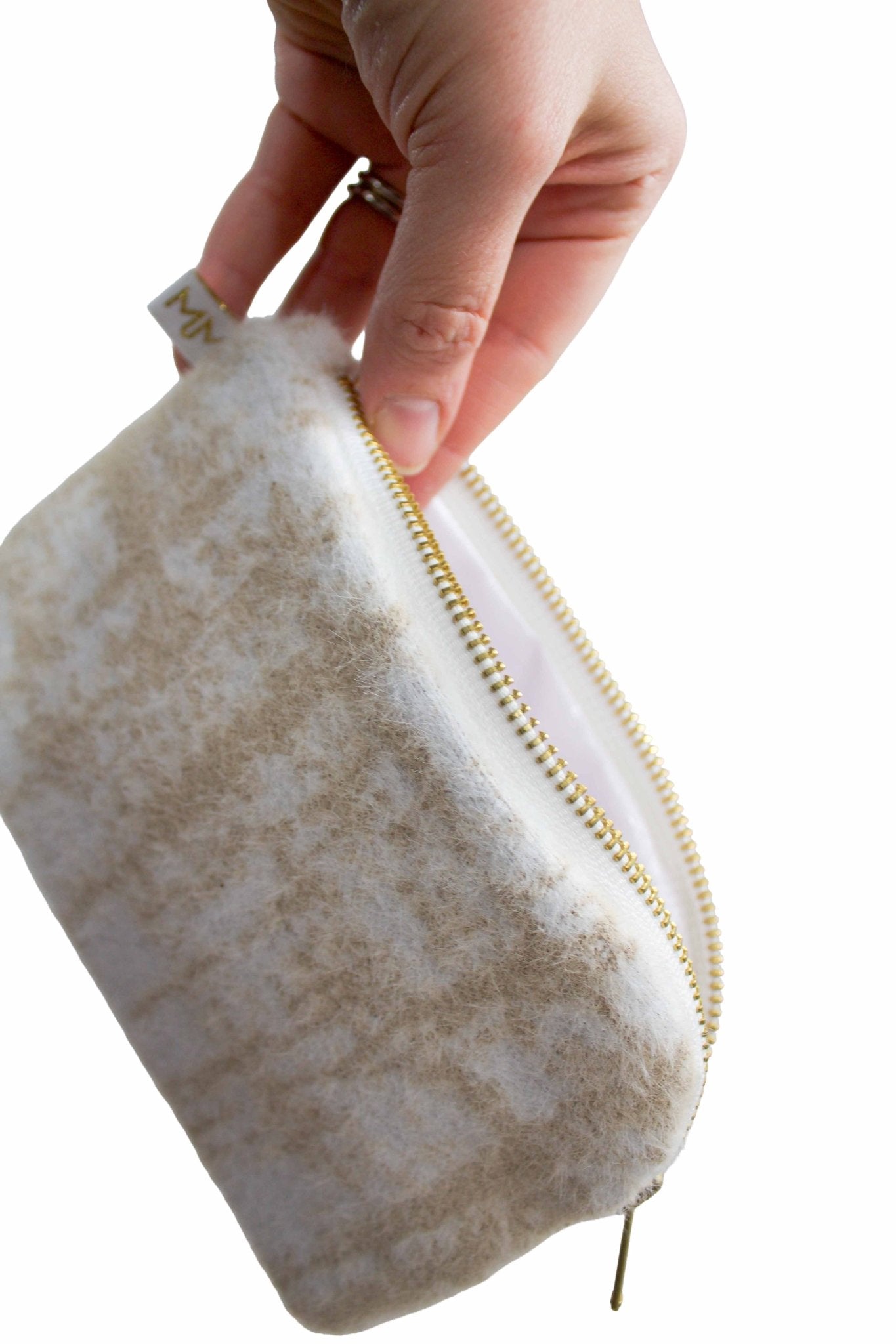 Beige Fuzzy Upcycled Everyday Bag - Modern Makerie