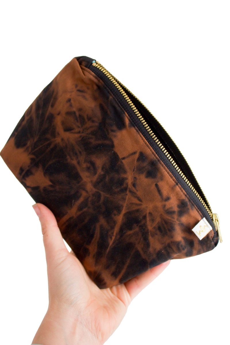 Black Acid Wash Mini Maxx Makeup & Toiletry Bag - Modern Makerie