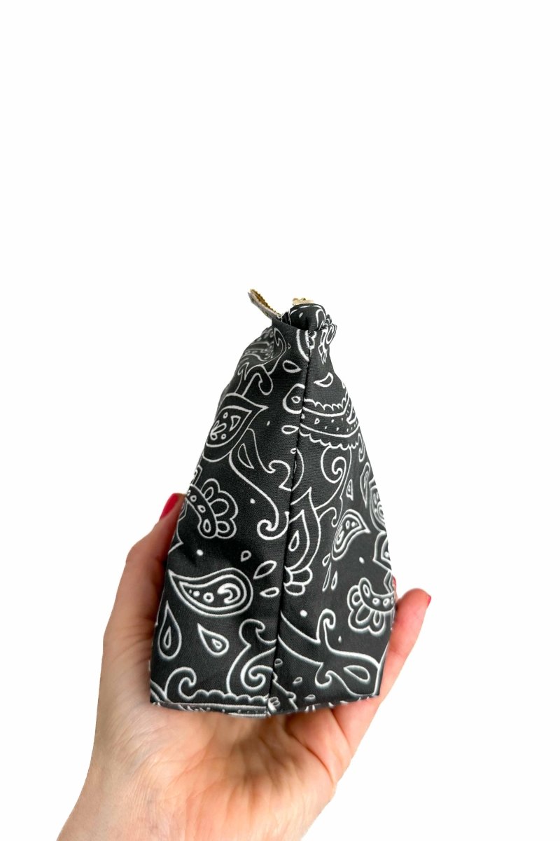 Black Paisley Mini Maxx Cosmetic Bag - Modern Makerie