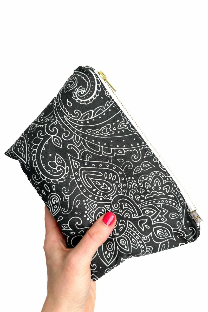 Black Paisley Mini Maxx Cosmetic Bag - Modern Makerie