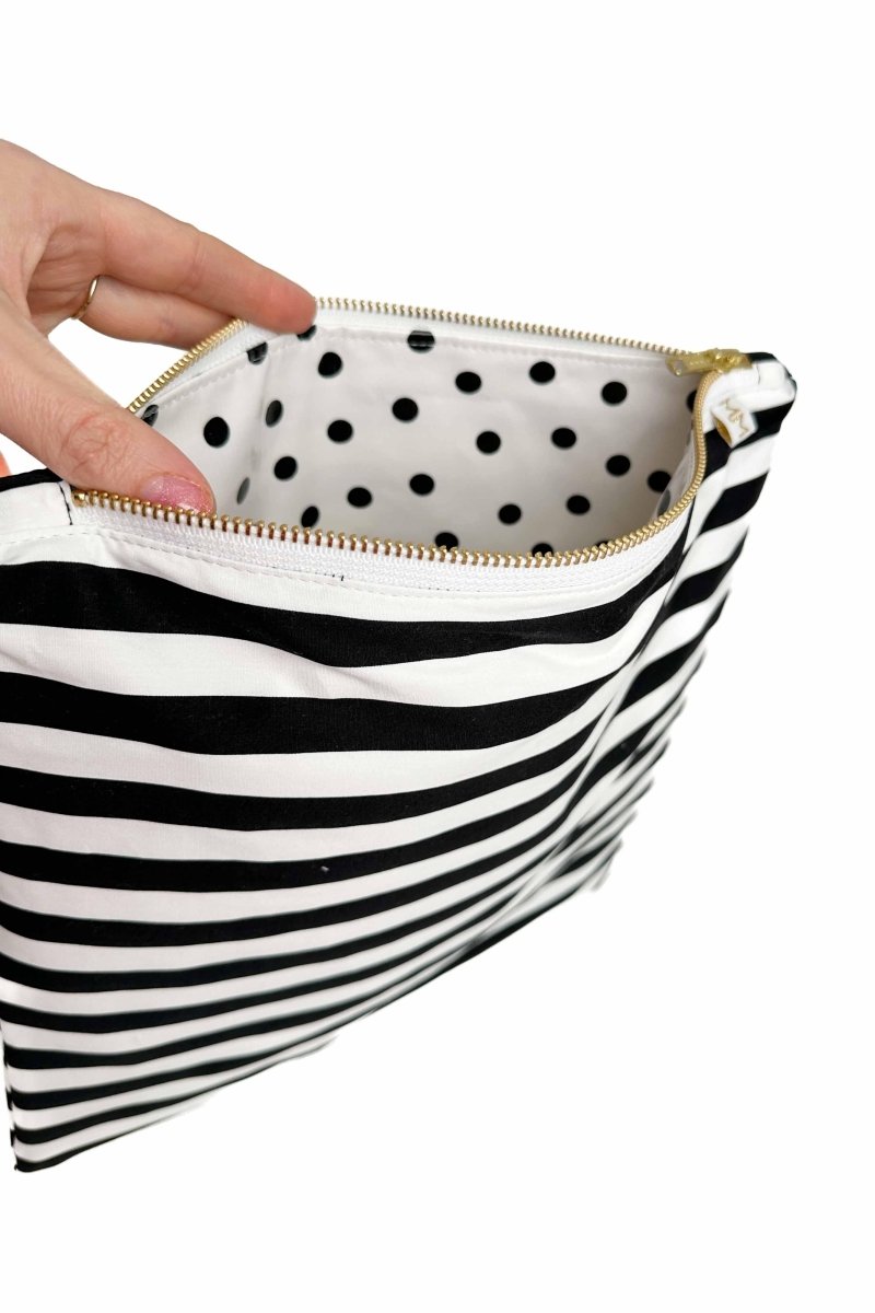 Black Stripe Large Wet Bag - Modern Makerie