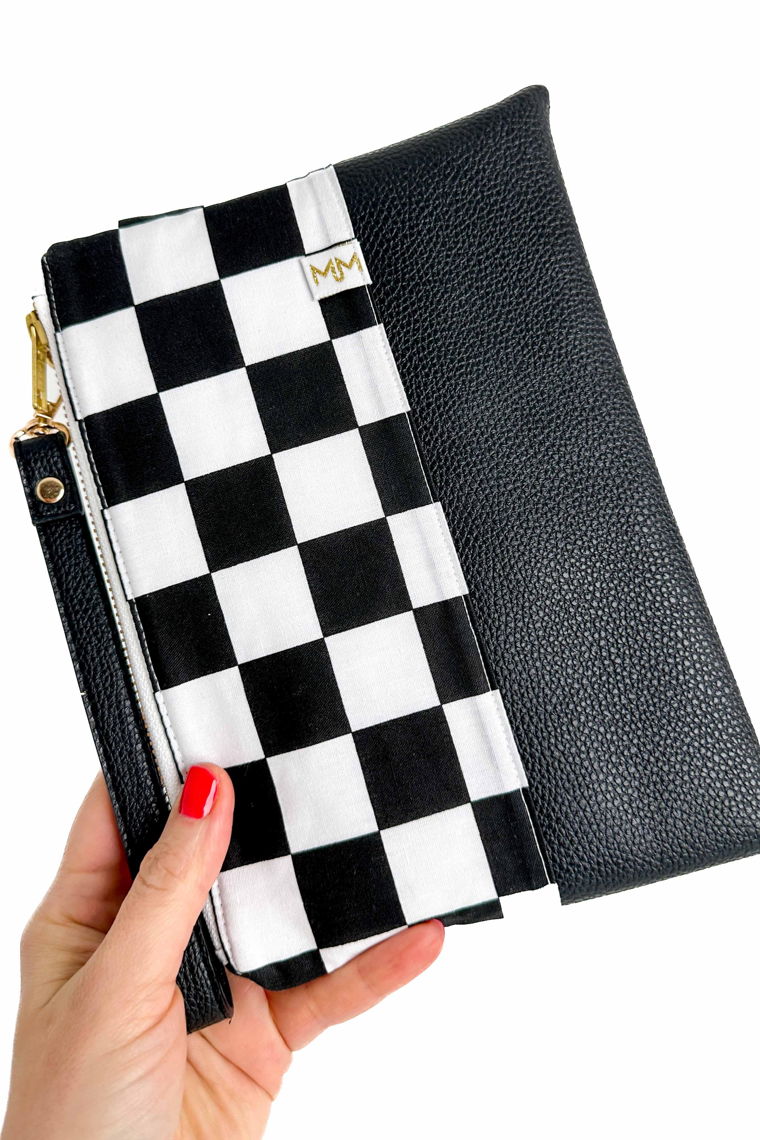 Checker Convertible Crossbody Wristlet+ with Compartments READY TO SHIP - Modern Makerie