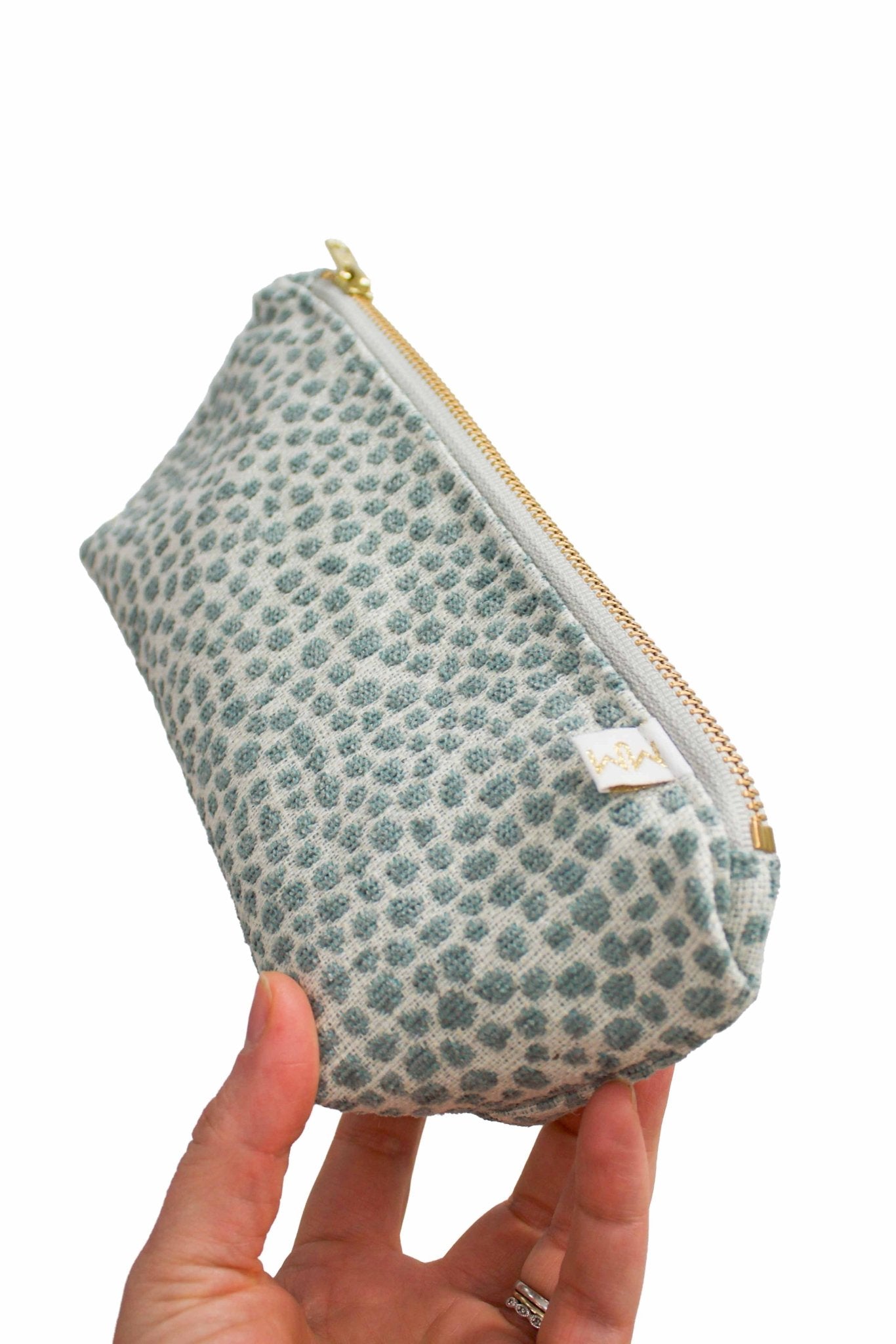 Blue Dotty Upcycled Stash Bag - Modern Makerie