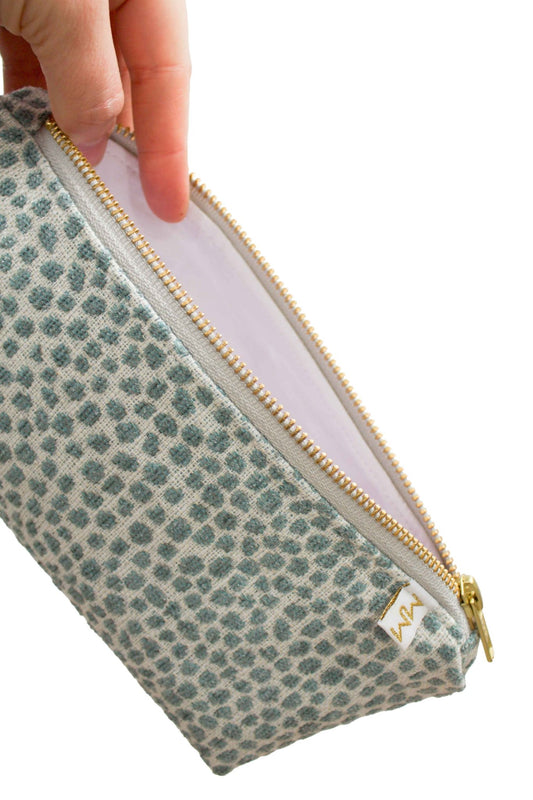 Blue Dotty Upcycled Stash Bag - Modern Makerie