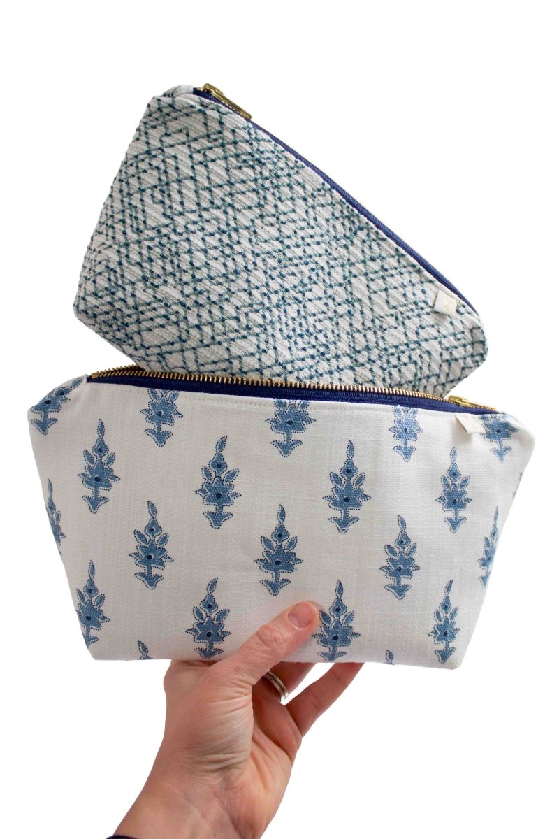Blue Heirloom Mini Maxx & Maxx Toiletry & Makeup Bags - Modern Makerie