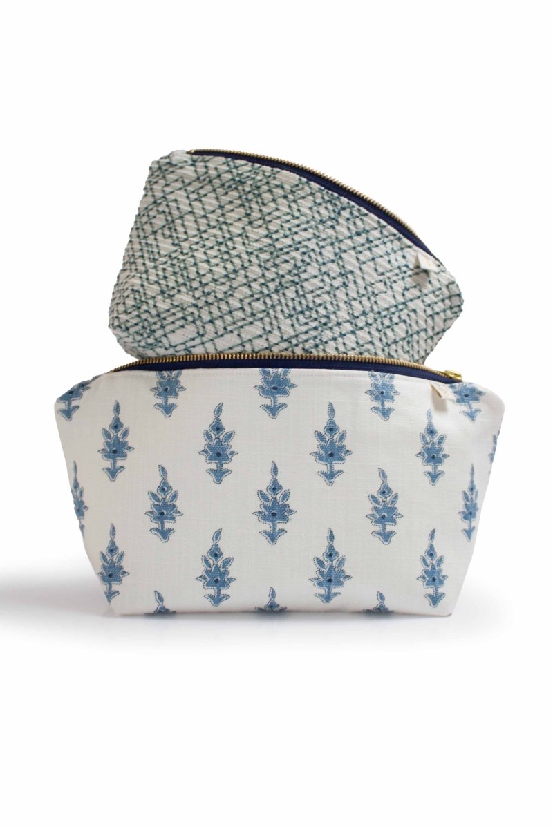 Blue Heirloom Mini Maxx & Maxx Toiletry & Makeup Bags - Modern Makerie