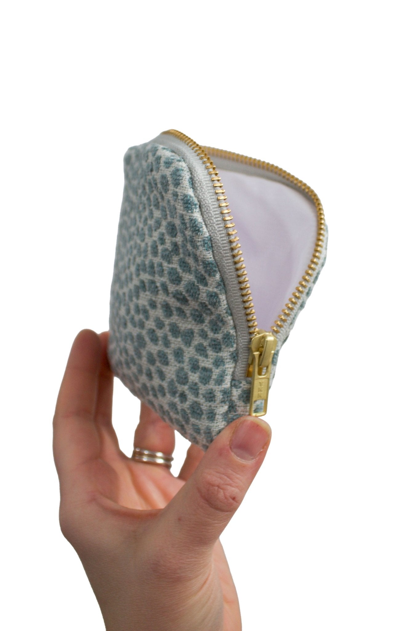 Blue Woven Dot Mini Travel Pouch - Modern Makerie