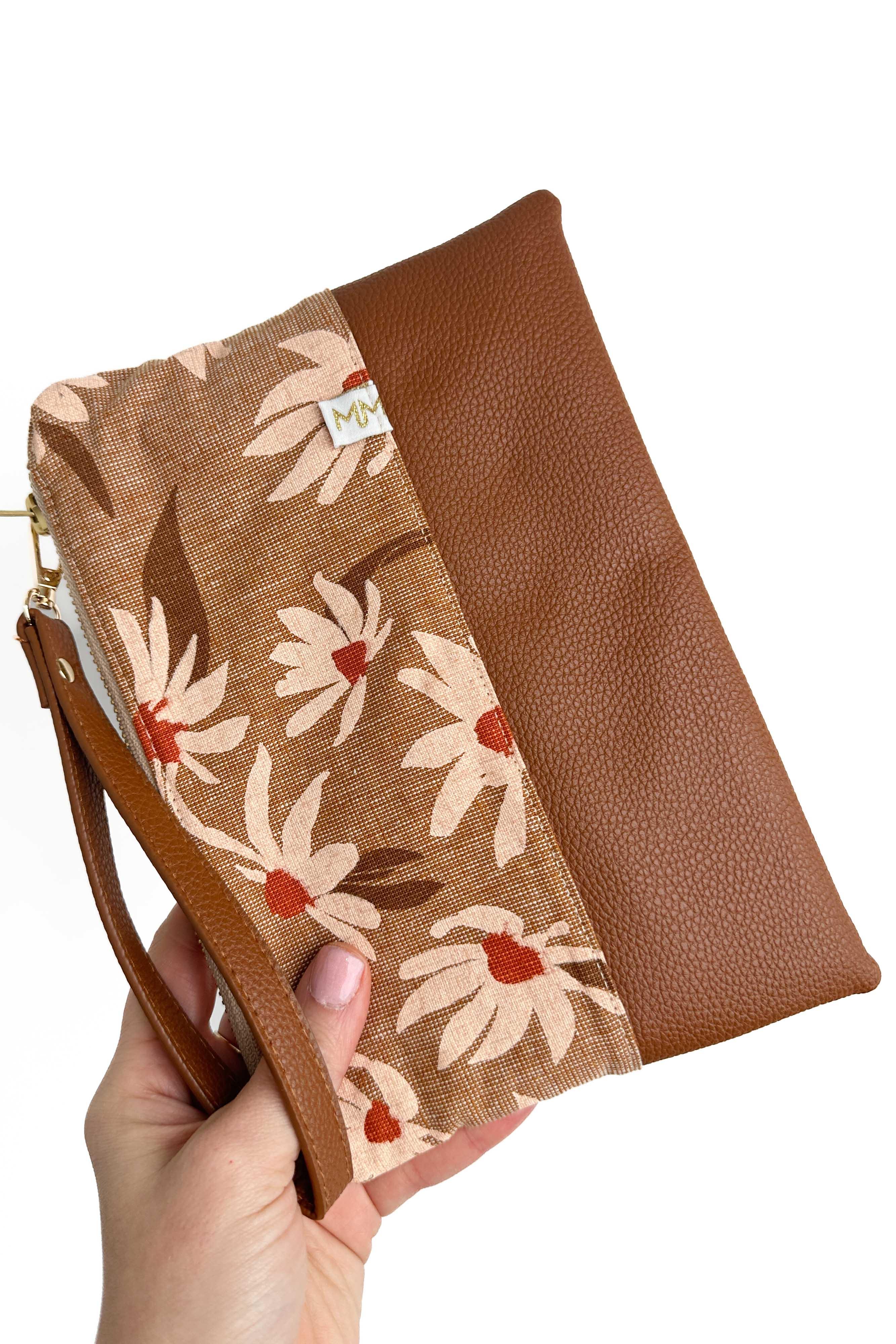 Boho Floral Convertible Crossbody Wristlet+ with Compartments READY TO SHIP - Modern Makerie