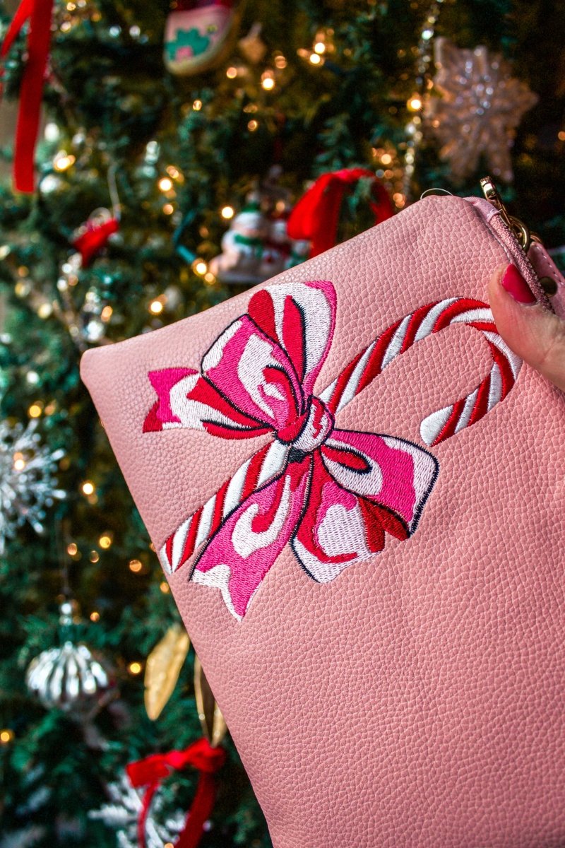 Candy Cane Convertible Crossbody Wristlet+ with Compartments - Modern Makerie