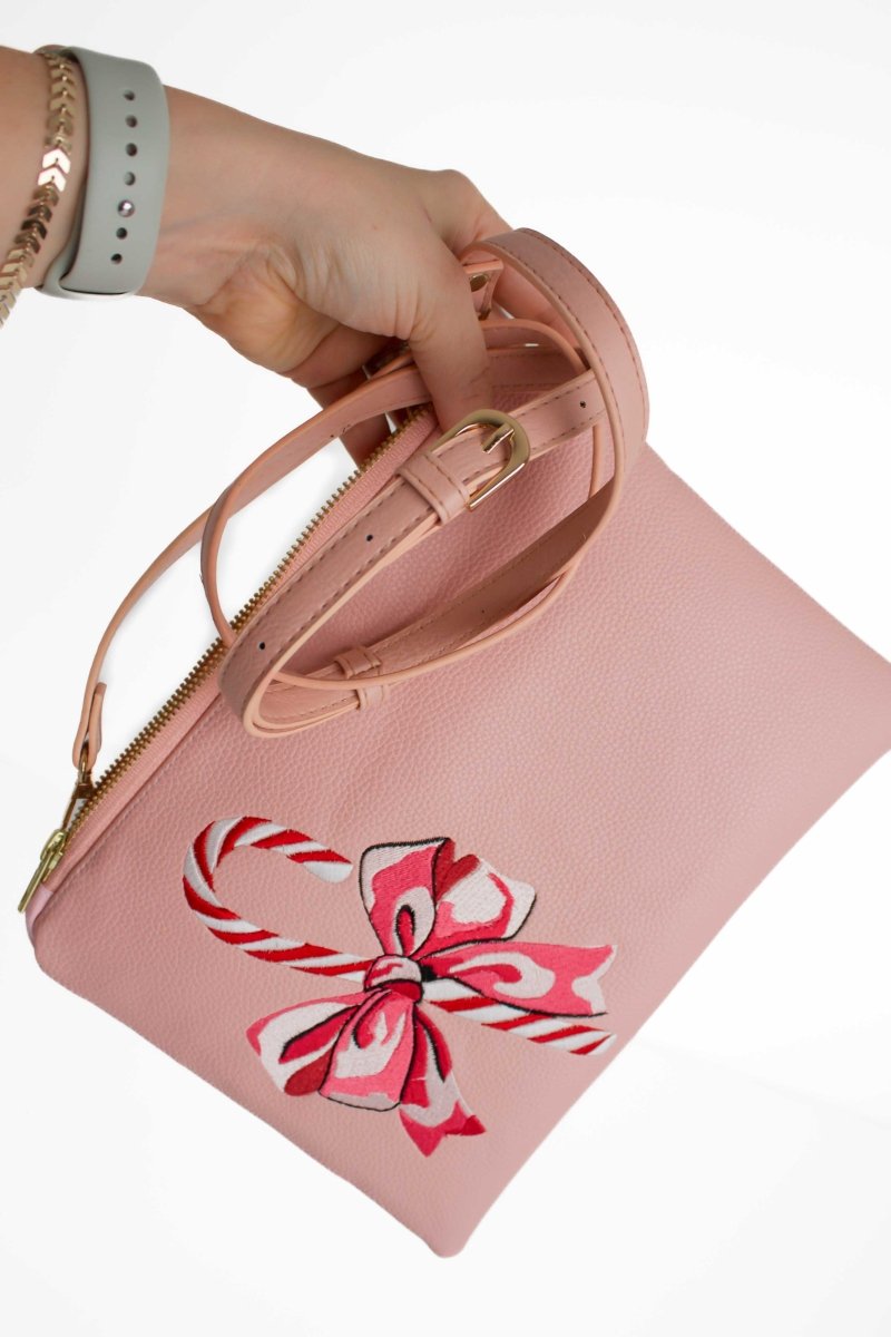 Candy Cane Convertible Crossbody Wristlet+ XL - Modern Makerie