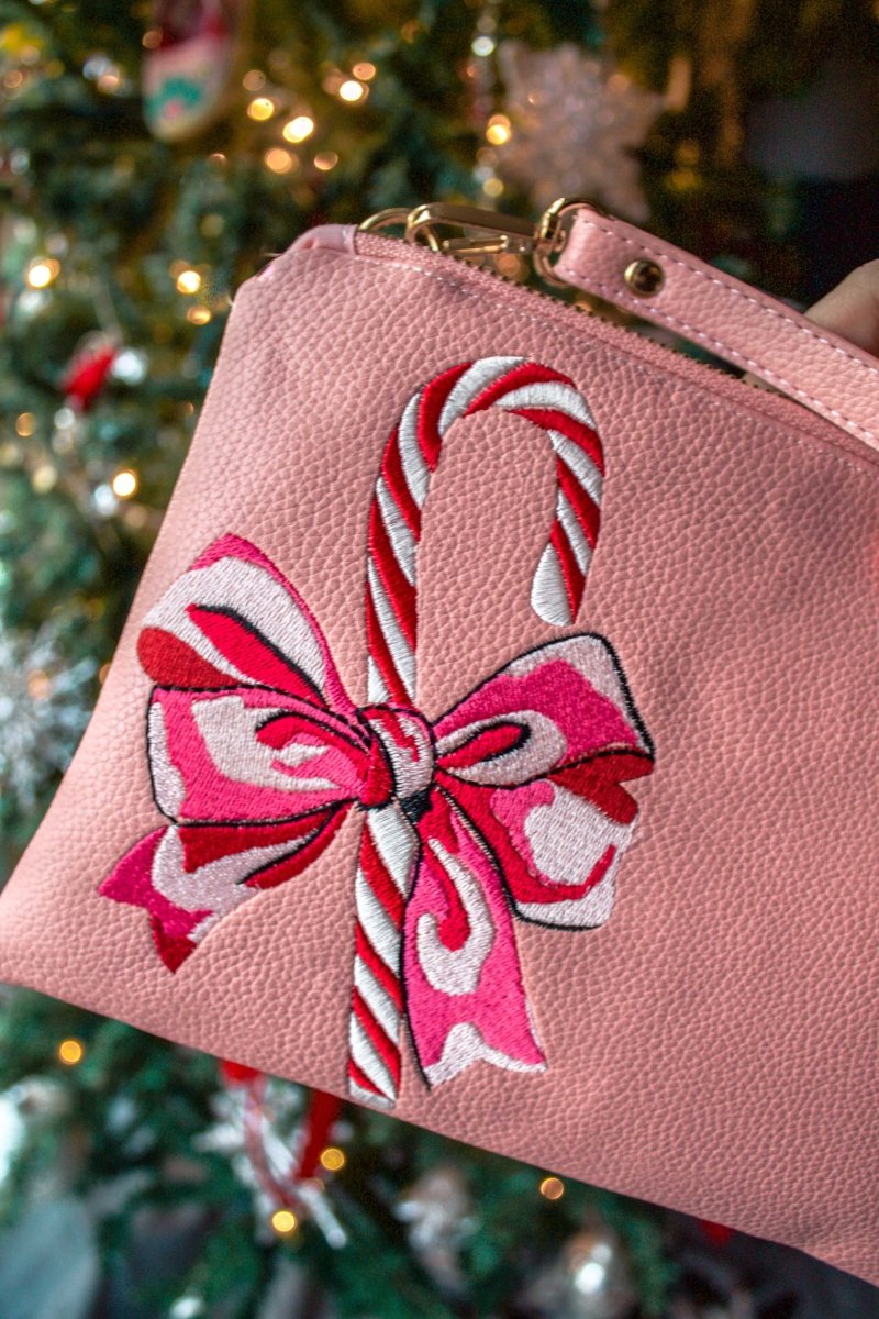 Candy Cane Convertible Crossbody Wristlet+ XL - Modern Makerie